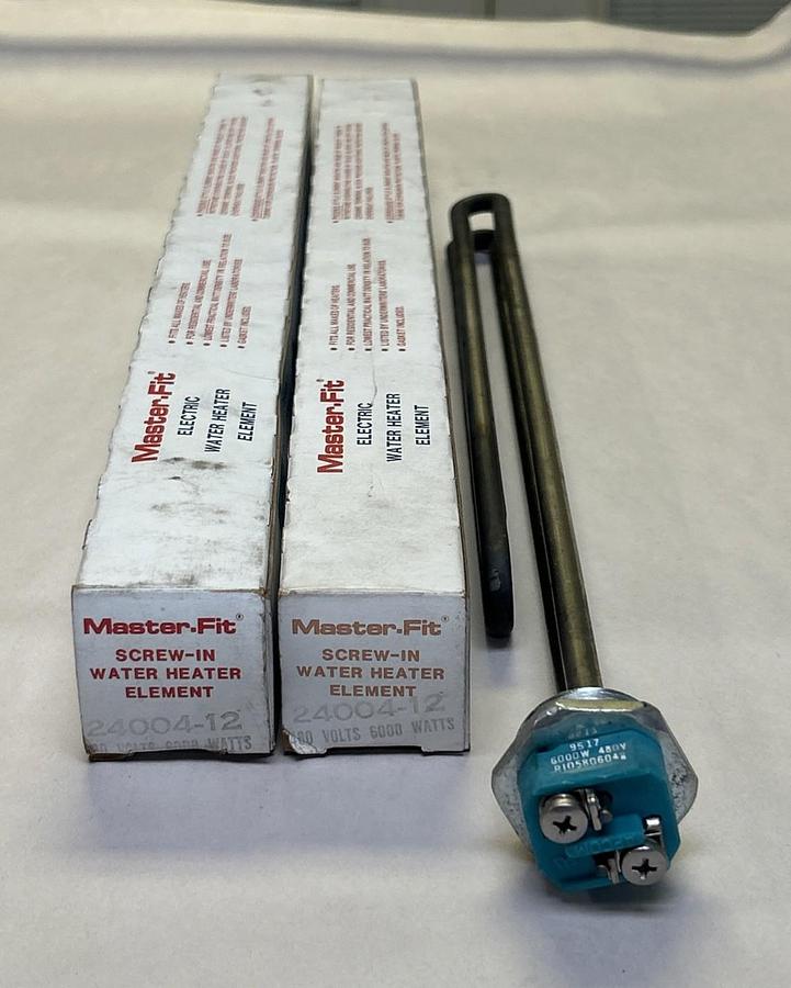 MASTER-FIT,24004-12,SCREW IN WATER HEATER ELEMENT 480V 6000W LOT OF 2 NOS