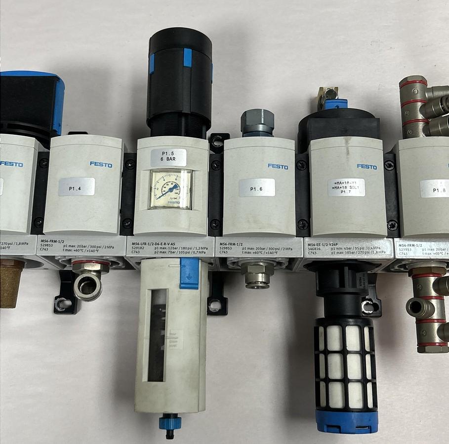 Used FESTO,MS6-LFR-1/2-D6-E-R-V-AS,FILTER REGULATOR ASSEMBLY