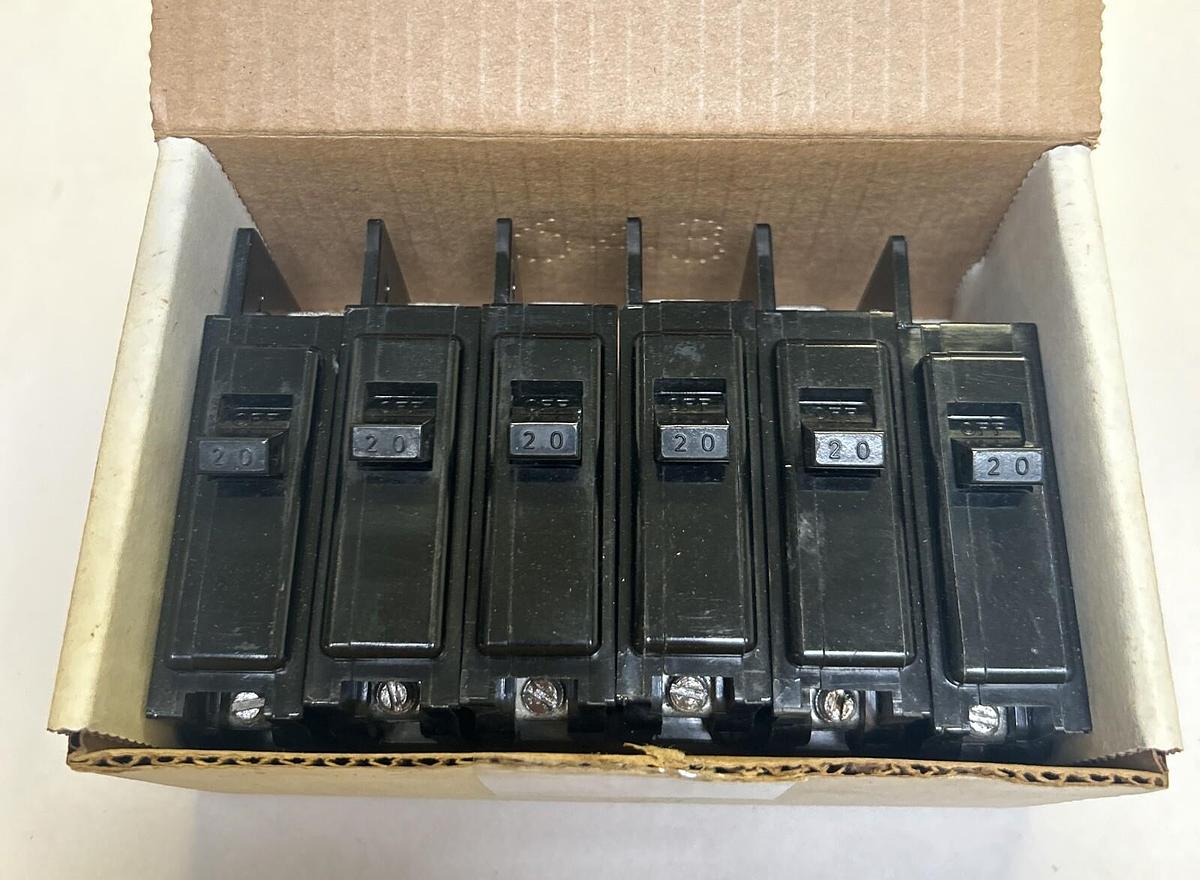 Used ITE,BQ1-B020,CIRCUIT BREAKER 20A 120/240V 1P LOT OF 6