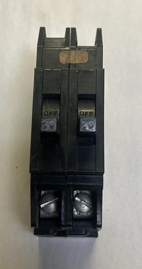 Used ZINSCO,QC220,CIRCUIT BREAKER 20A 120/240V 2P