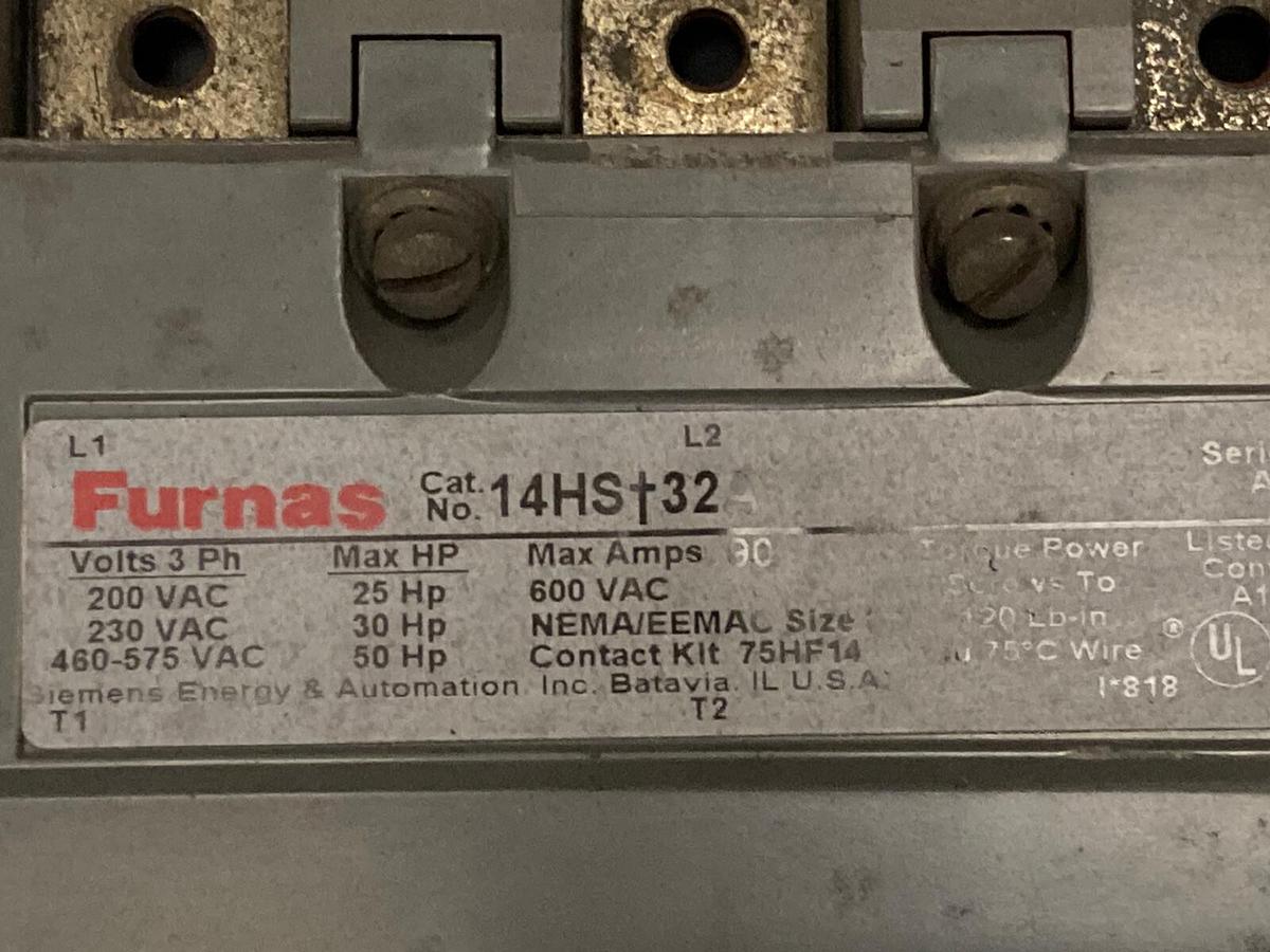 Used Furnas,48BSK3M20 ESP100,Motor Starter with 14HS+32A Overload Relay