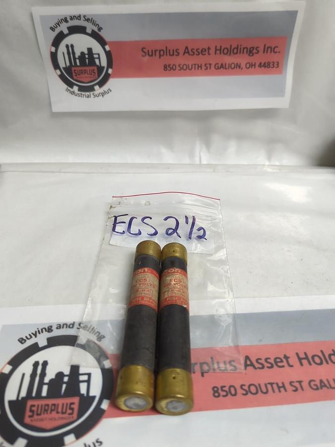 Used ECON,ECS-2-1/2,CLASS K5 2-1/2 AMP FUSE LOT OF 2 PRE-OWNED