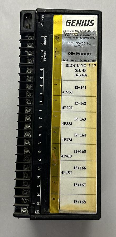 Used GE FANUC,IC660BBD101,GENIUS BLOCK I/O MODULE