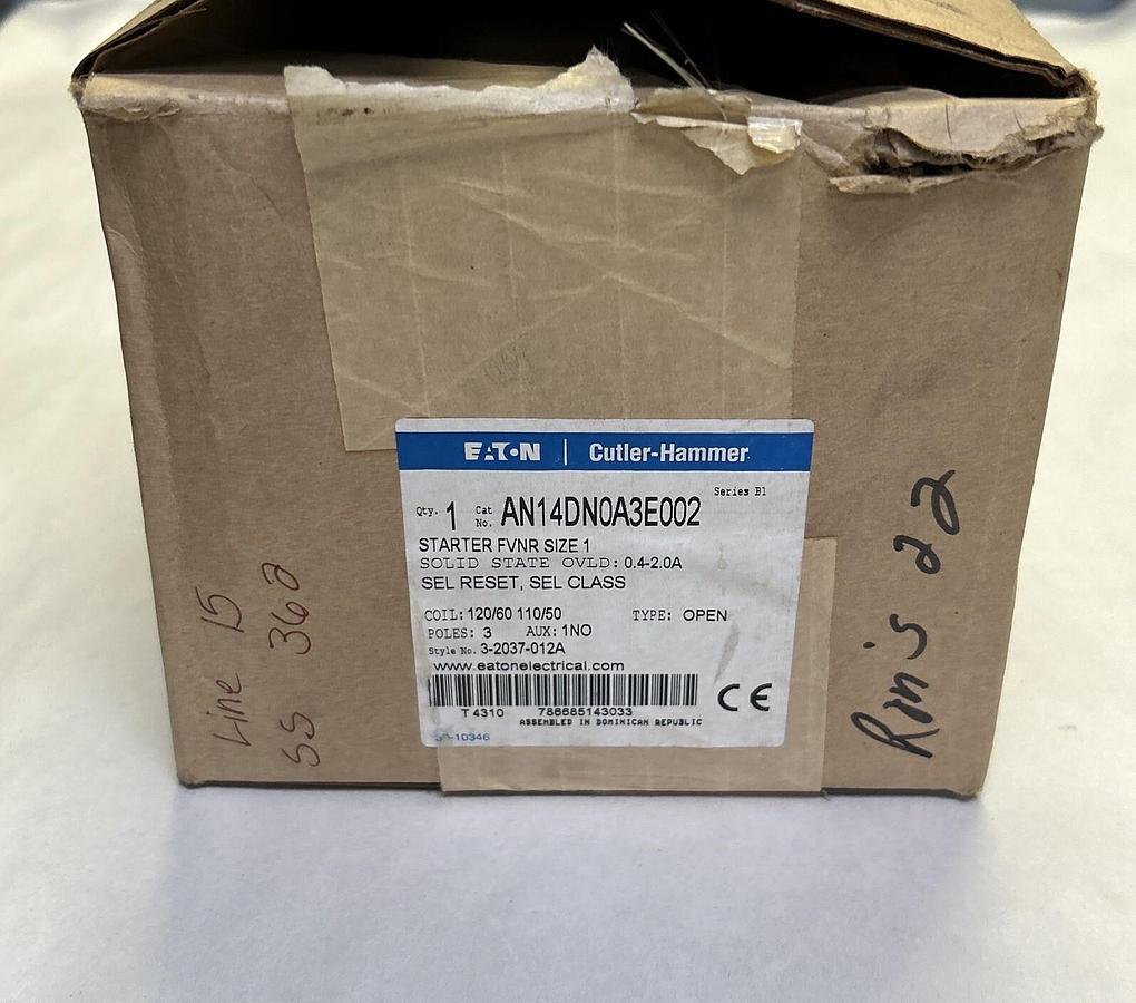 EATON CUTLER-HAMMER,AN14DN0A3E002,STARTER SIZE 1 NOS