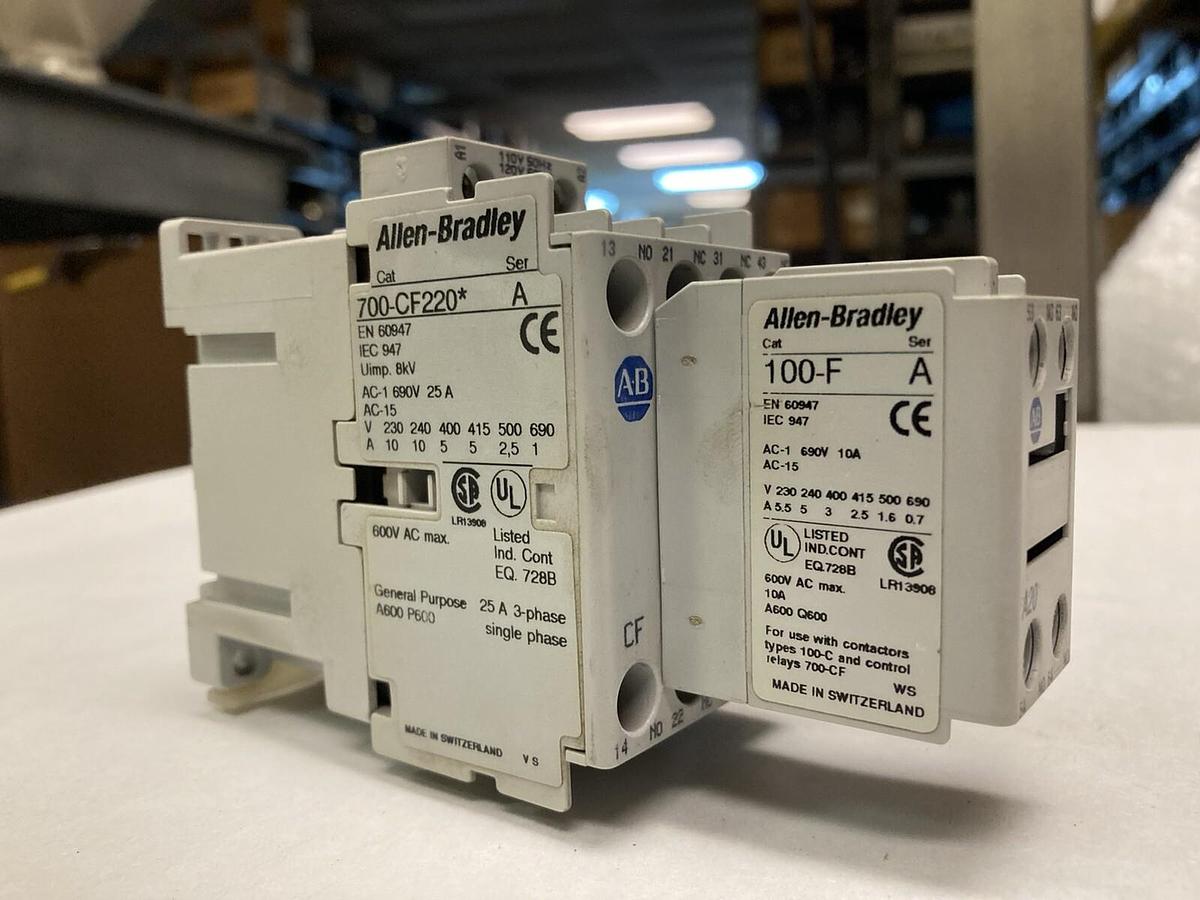 Used Allen Bradley,700-CF220*,Contactor with 100-F Contact