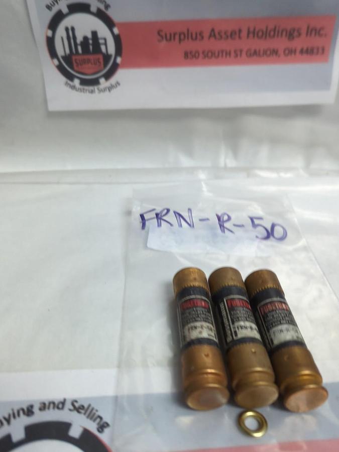 Used COOPER BUSSMANN,FRN-R-50,FUSETRON 50 AMP FUSE LOT OF 3 PRE-OWNED