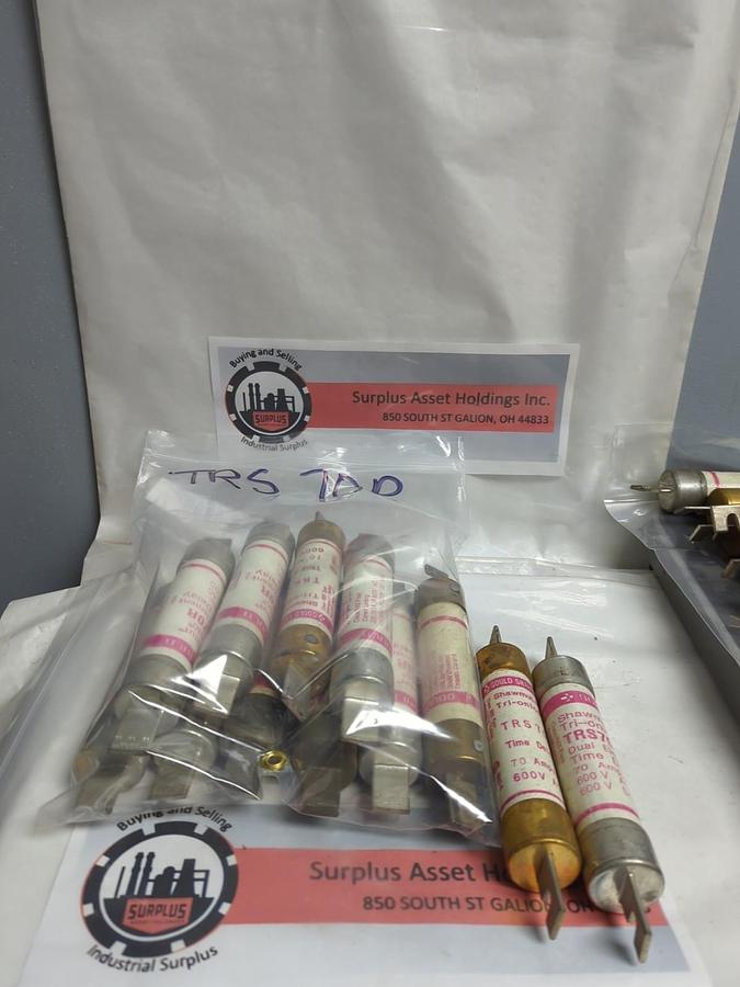 Used GOULD SHAWMUT,TRS70R,TRI-ONIC 70 AMP FUSE LOT OF 12 PRE-OWNED