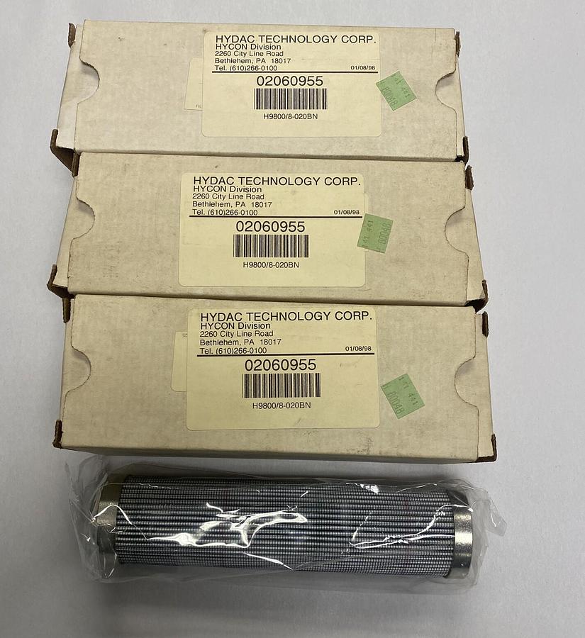 HYDAC,02060955 / H9800/8-20BN,HYDAC FILTER ELEMENT LOT OF 3 NOS