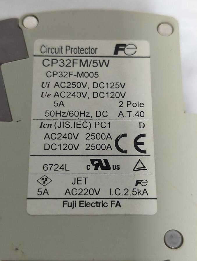 Used FUJI,CP32FM/5W,CIRCUIT BREAKER 5 AMP PRE-OWNED