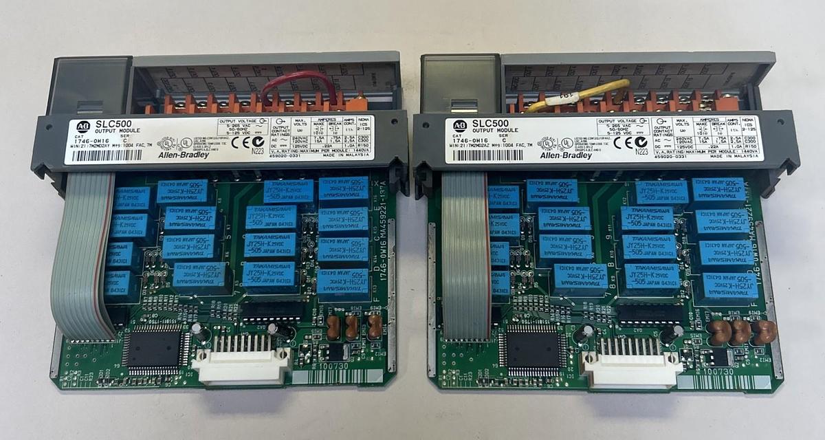 Used ALLEN BRADLEY,1746-0W16,SLC500 OUTPUT MODULE LOT OF 2