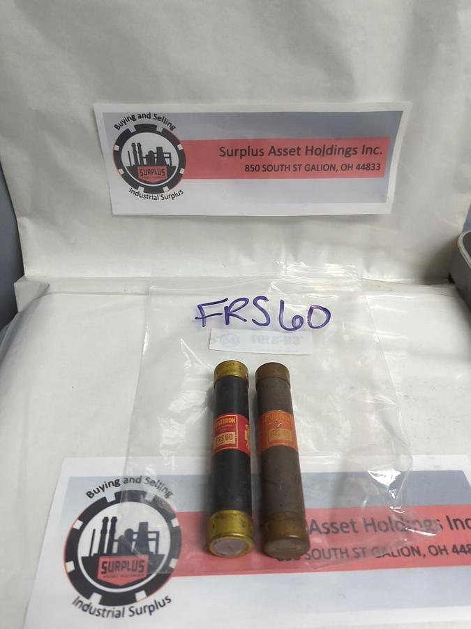 Used COOPER BUSSMANN,FRS-60,FUSETRON 60 AMP FUSE LOT OF 2 PRE-OWNED