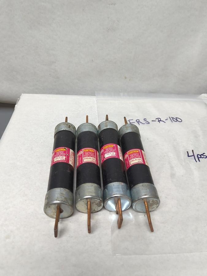 Used COOPER BUSSMANN,FRS-R-100,FUSETRON 100 AMP FUSE LOT OF 4 PRE-OWNED