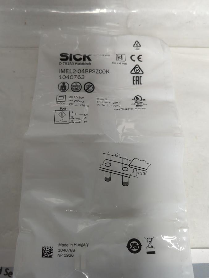 SICK,IME12-04BPSZCOK,INDUCTIVE PROXIMITY SENSOR 10-30V DC NOS