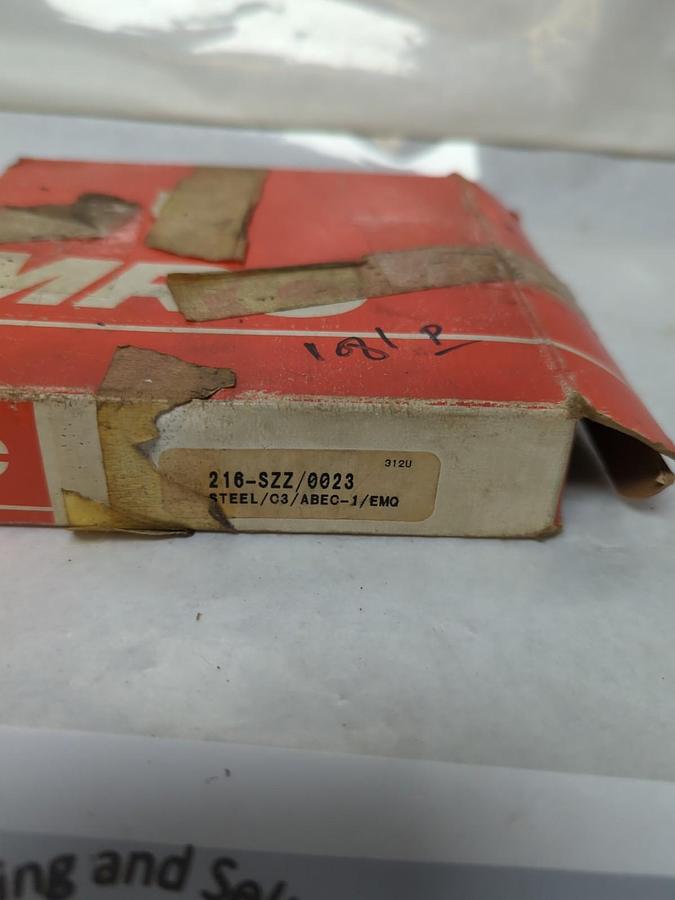 MRC,216-SZZ/0023,DEEP GROOVE BALL BEARING RUBBER SEALED NOS