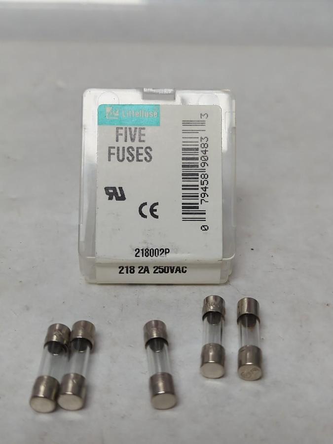 LITTELFUSE,218002P,GLASS 2 AMP SLO-BLO FUSES PACK OF 5 NOS