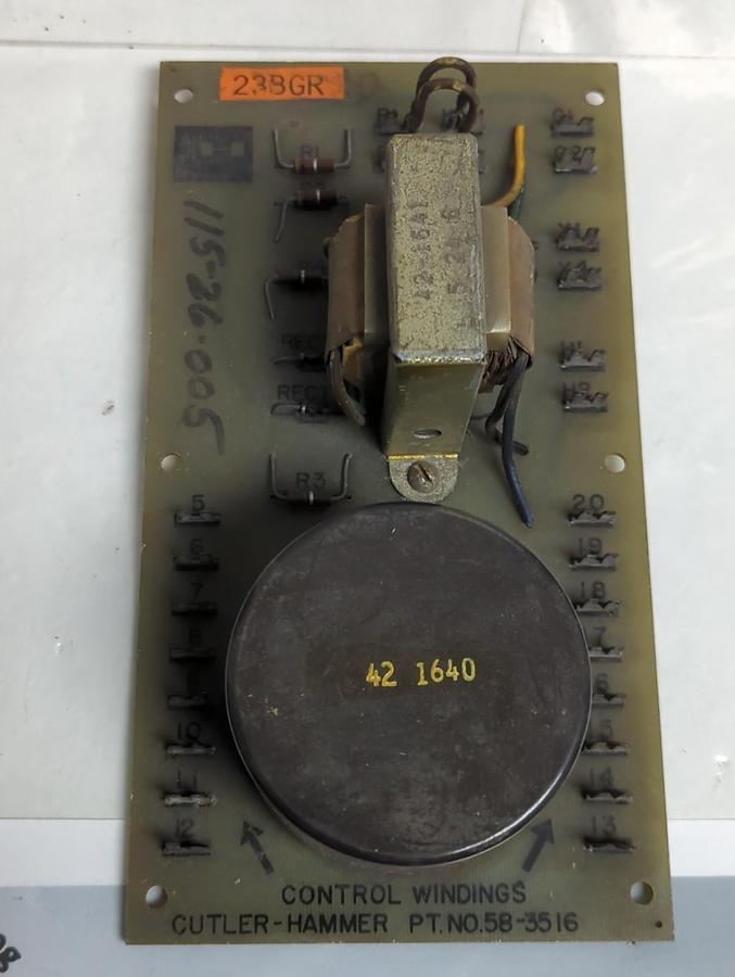 Used CUTLER-HAMMER,58-3516,FIRING AMP CONTROL WINDINGS CIRCUIT BOARD PRE-OWNED