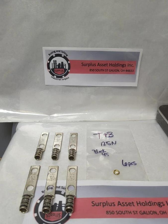 T&B,125N,COMPRESSION LUG 2-HOLE BLACK 45 LOT OF 6 NOS