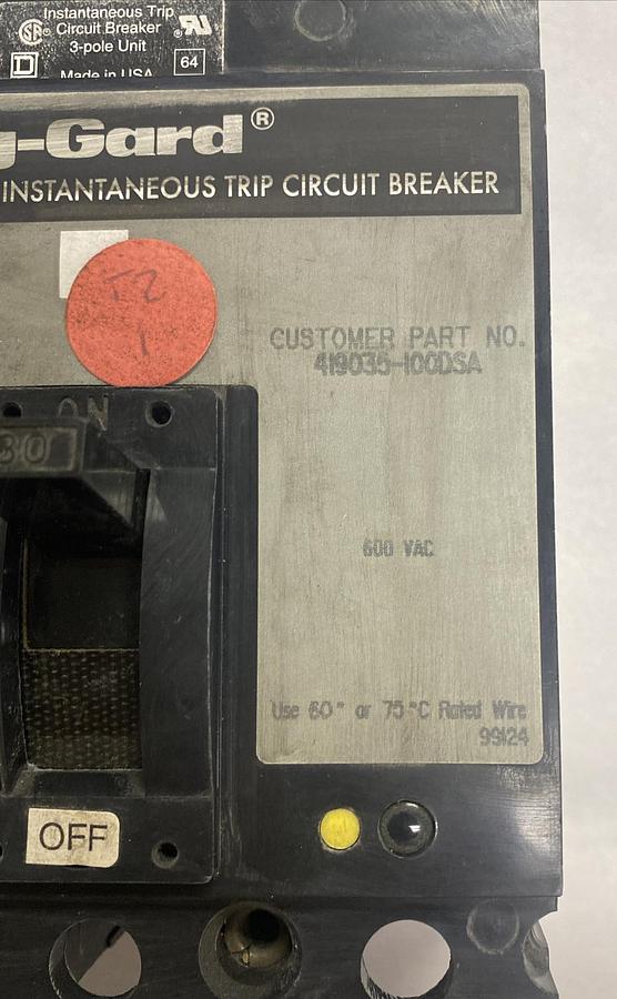 Square D,FAF3603013M1212,Circuit Breaker 30A 600V 3 Pole NOS