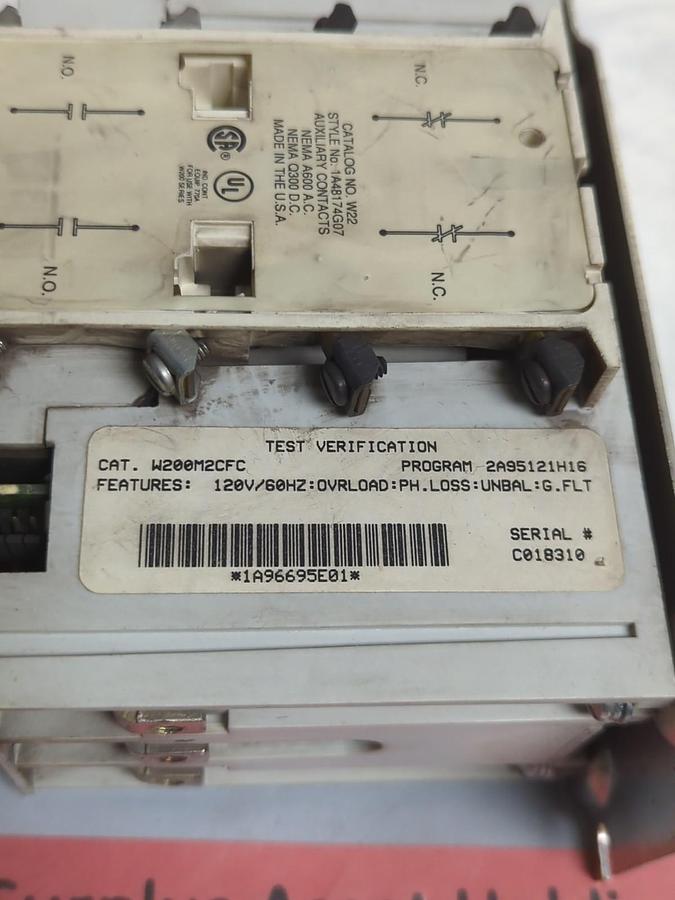 Used WESTINGHOUSE,W200M2CFC,ADVANTAGE MOTOR STARTER WITH W22 CONTACTS PRE-OWNED