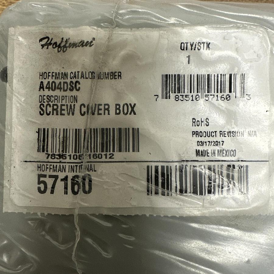 Used Hoffman,A404DSC,Screw Cover Junction Box