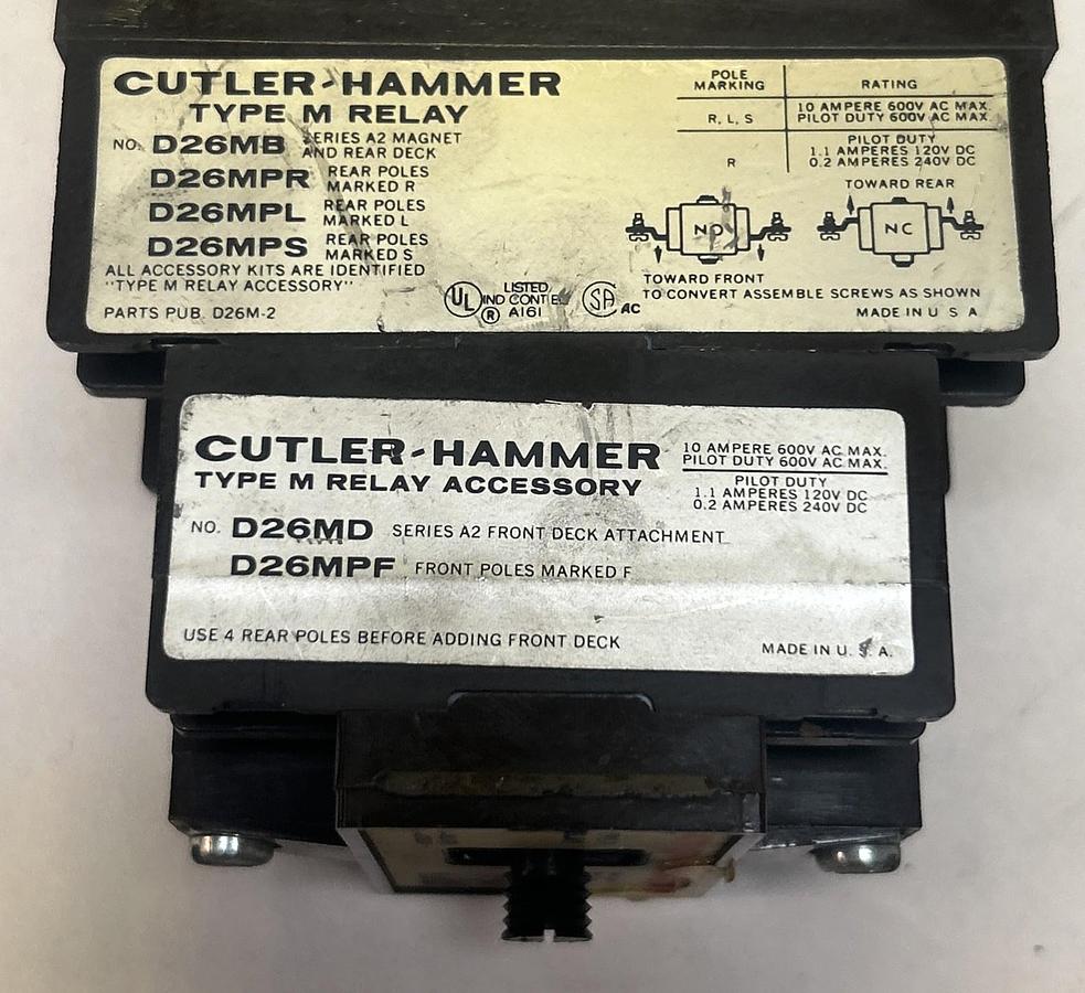 Used CUTLER-HAMMER,D26MD,RELAY