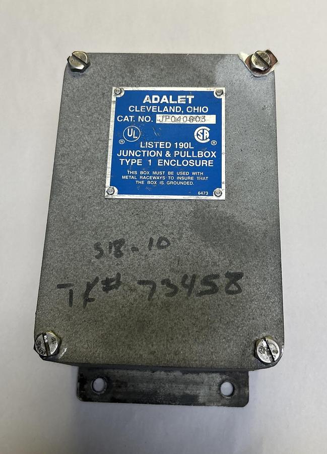 Used ADALET,JP040603,JUNCTION & PULLBOX ENCLOSURE