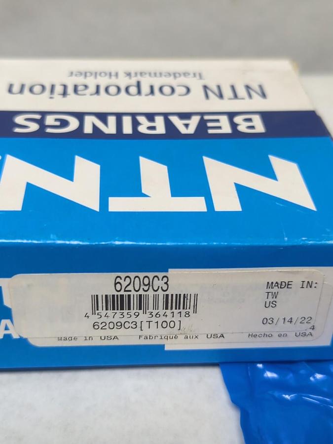 NTN,6209C3,DEEP GROOVE BALL BEARING NOS