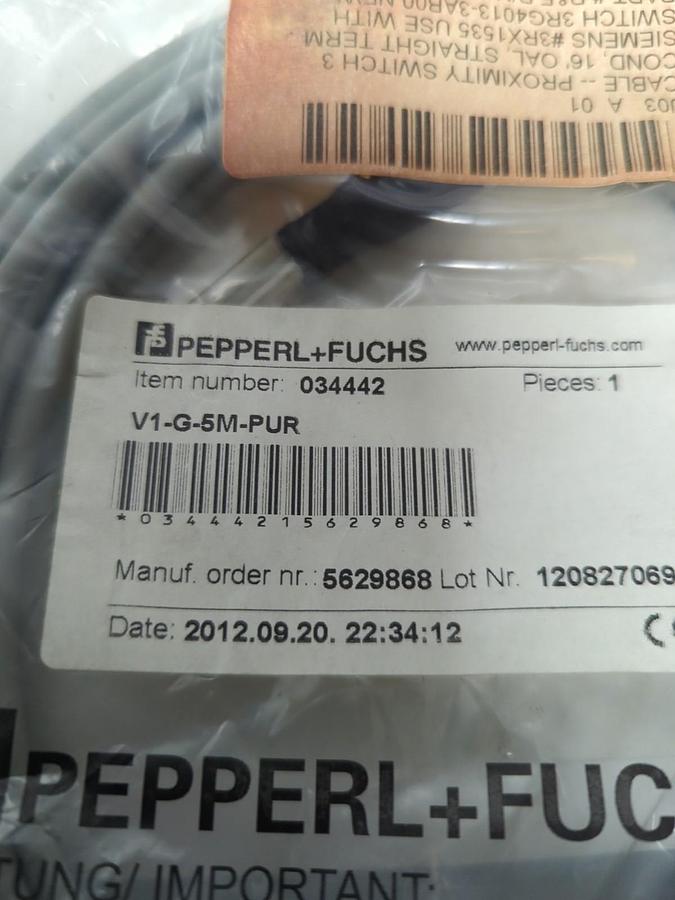 PEPPERL+FUCHS,V1-G-5M-PUR,PROXIMITY SWITCH NOS