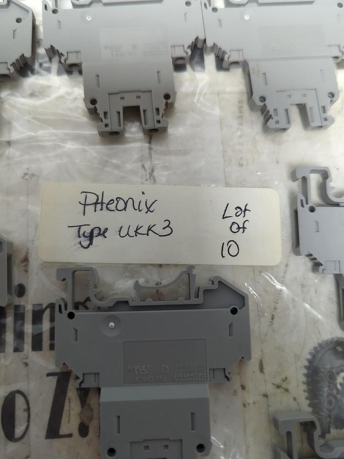 PHEONIX,TYPE UKK3,RAIL MOUNT TERMINAL BLOCK LOT OF 10 NOS