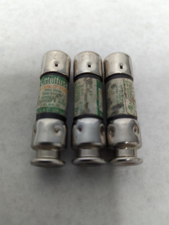 Used LITTELFUSE,FLNR 20,SLO-BLO 20 AMP FUSES LOT OF 3 PRE-OWNED