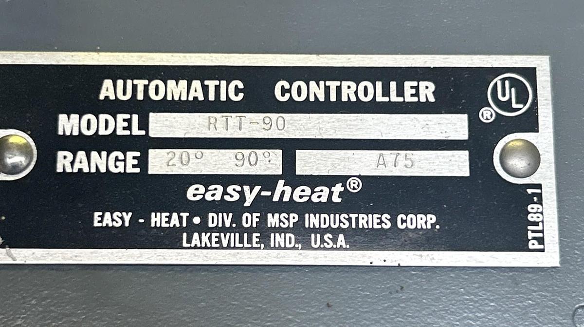 Used EASY-HEAT,RTT-90,AUTOMATIC CONTROLLER ENCLOSURE