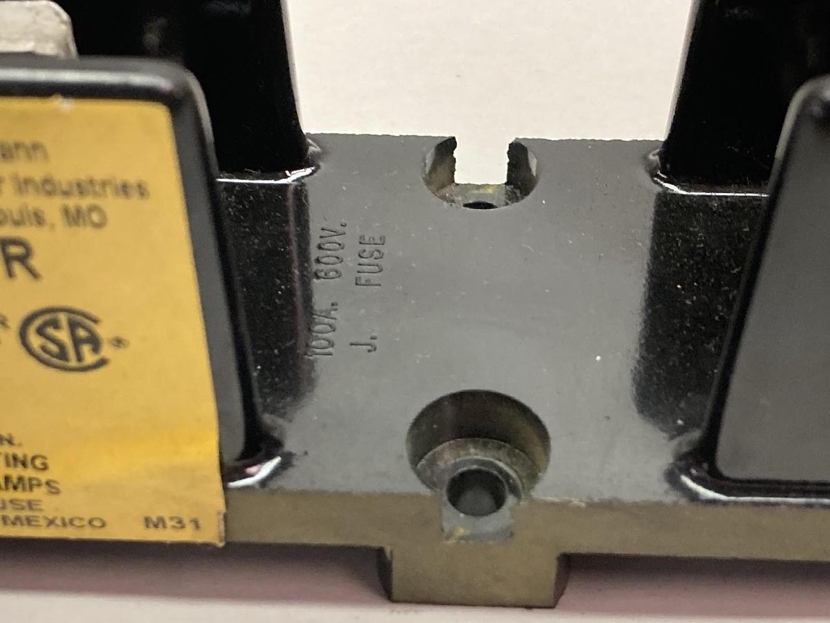 Used Cooper Bussmann,J60100-1CR,1-Pole Fuse Holder Class J 100A 600V
