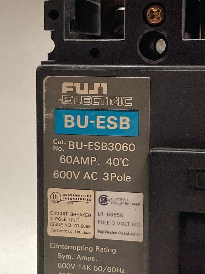Fuji Electric,BU-ESB3060,Circuit Breaker 60Amp 600Vac