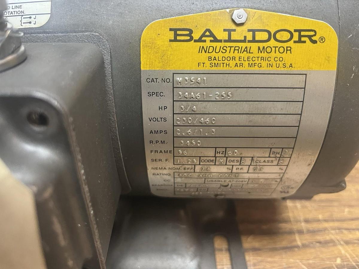 Used BALDOR,M3541,MOTOR 3/4HP 3450RPM 56 3PH