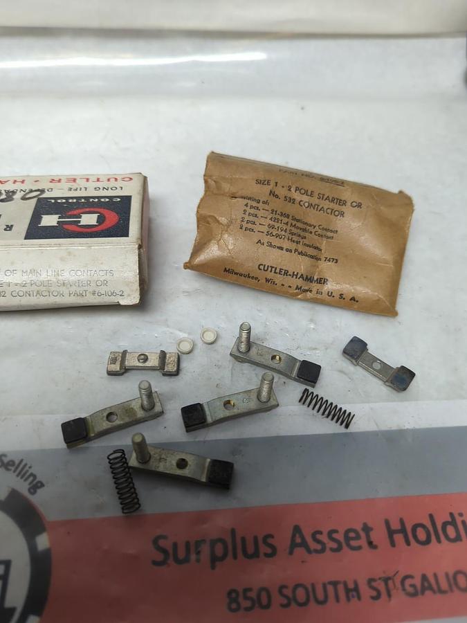 CUTLER HAMMER,6-106-2,CONTACTS 2-POLE SIZE 1 NOS