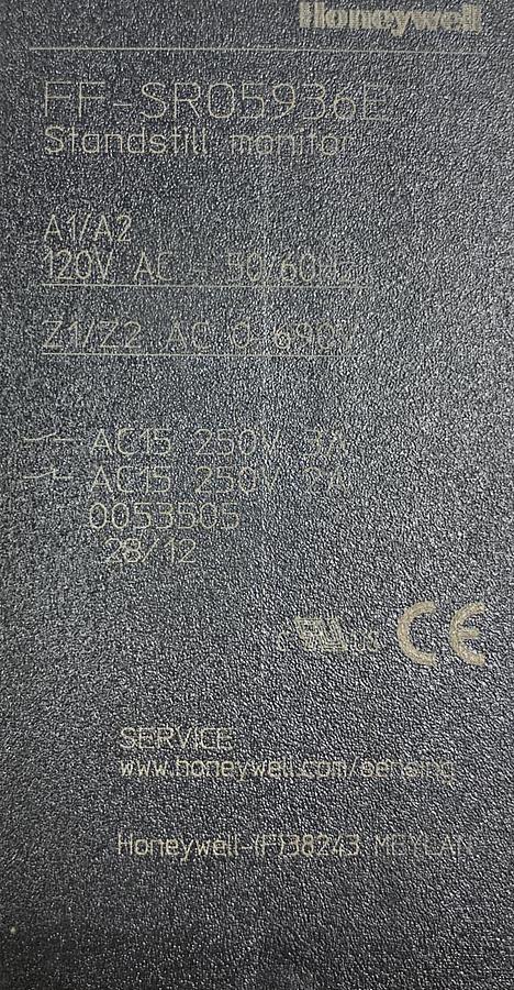 Used Honeywell,FF-SR05936E,Standstill Monitor 120V