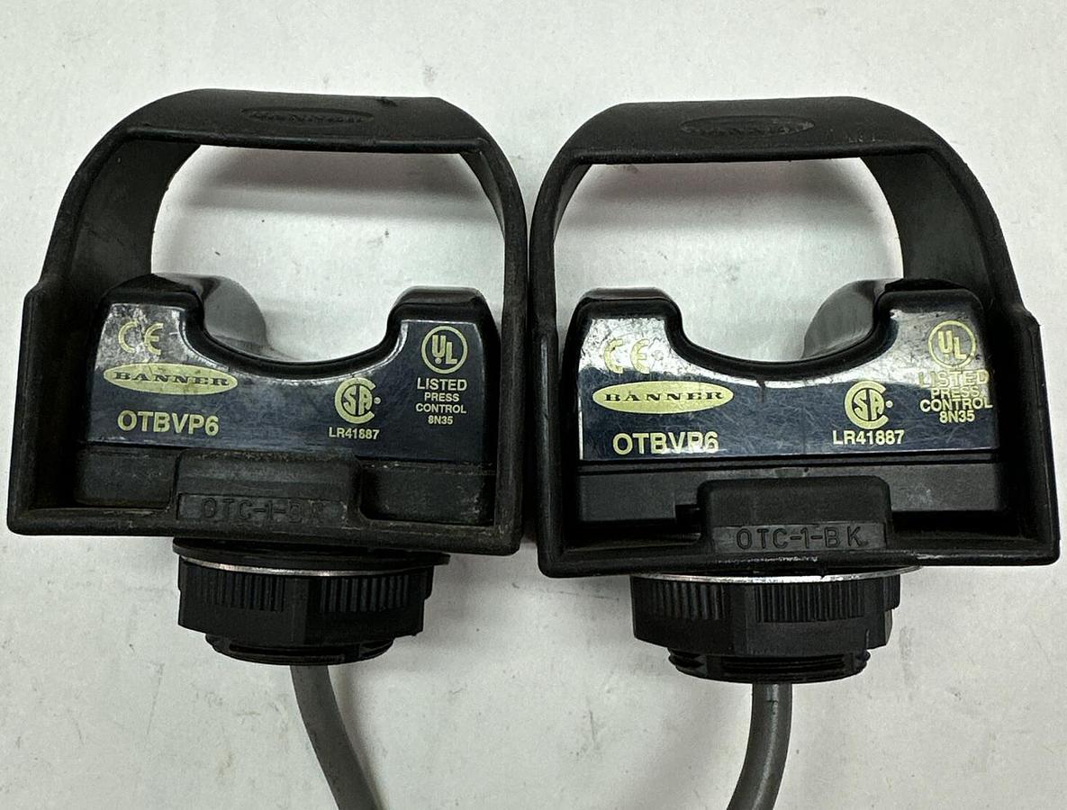 Used Banner,OTBVP6,Optical Touch Button Sensor wOTC-1-BK Field Cover LOT of 2