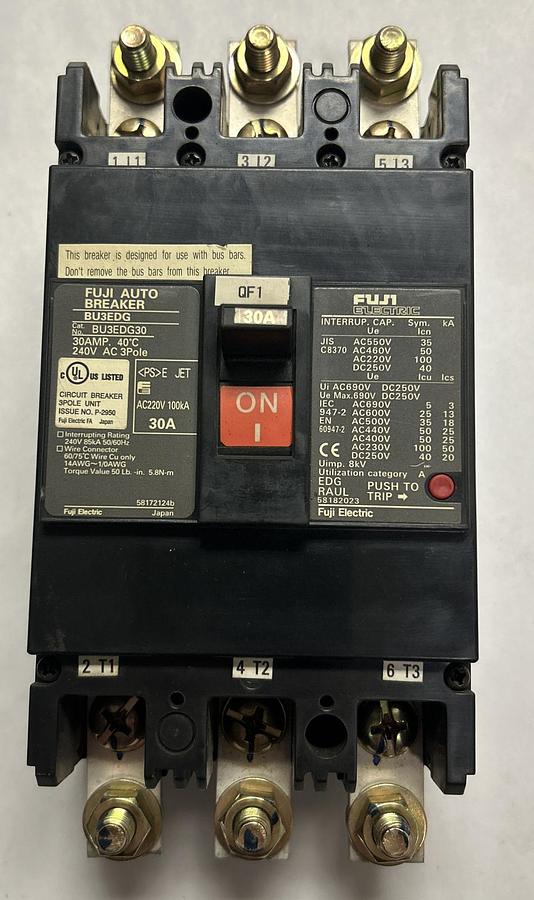Used FUJI,BU3EDG,BREAKER 30A 240V 3P
