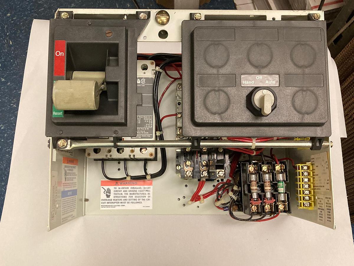 Used Westinghouse,Size,1 MCC Starter 12 INCH 3 PHASE Bucket 30 Amps