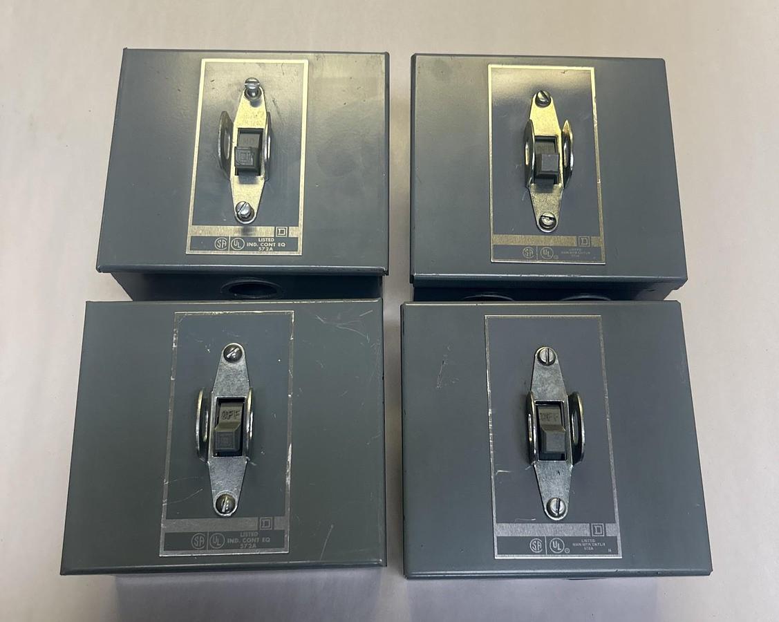 Used SQUARE D,2510KG2-S5,MANUAL MOTOR STARTING SWITCH LOT OF 4