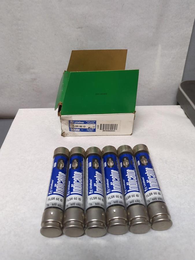 LITTELFUSE,FLSR 60ID,INDICATOR 60 AMP 600 VOLT FUSES BOX OF 6 NOS