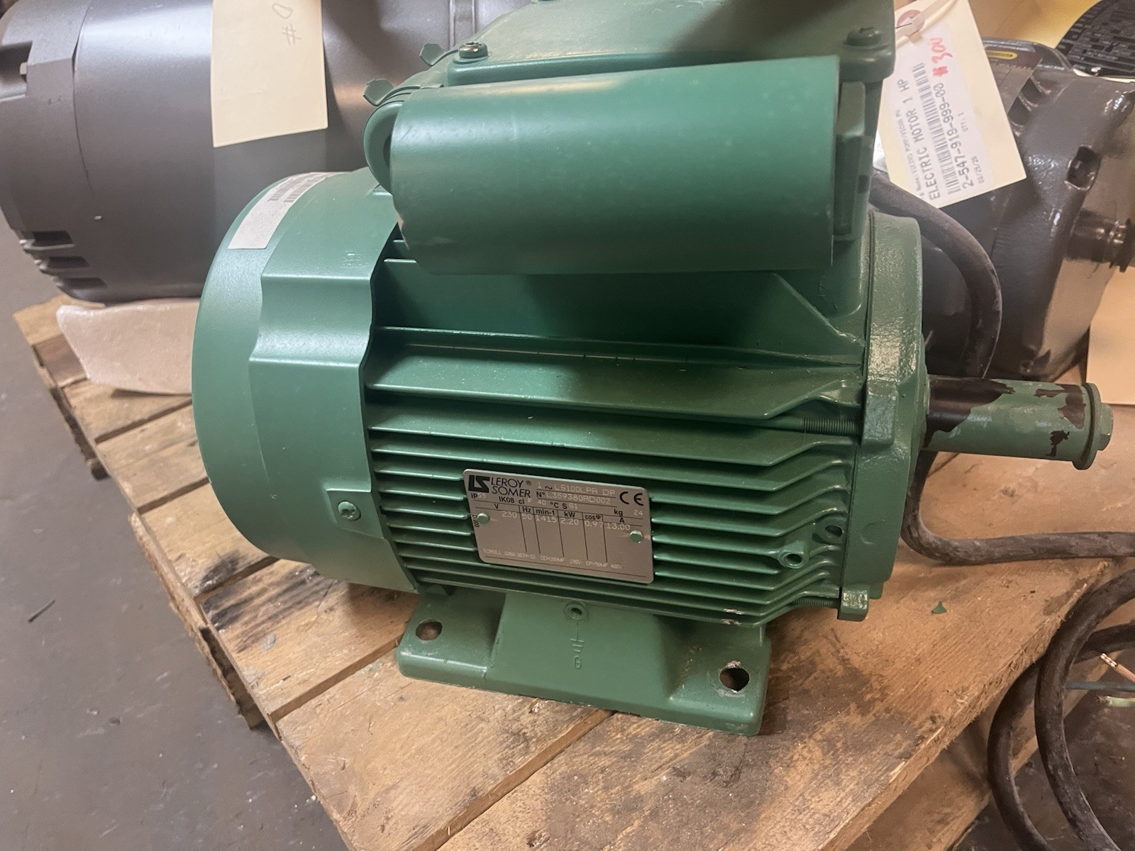 Used LEROY SOMER,LS100LPR-DP,SINGLE PHASE MOTOR 2.2kW 1415RPM 230V