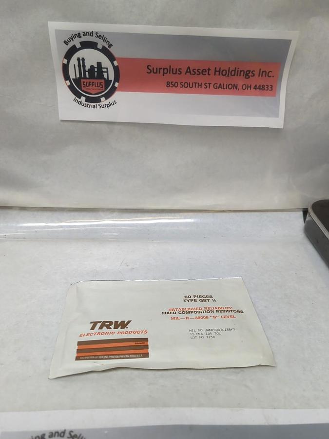 TRW,GBT 1/4,FIXED COMPOSTION RESISTOR 15 MEG 10% TOL PACK OF 50 PCS NOS