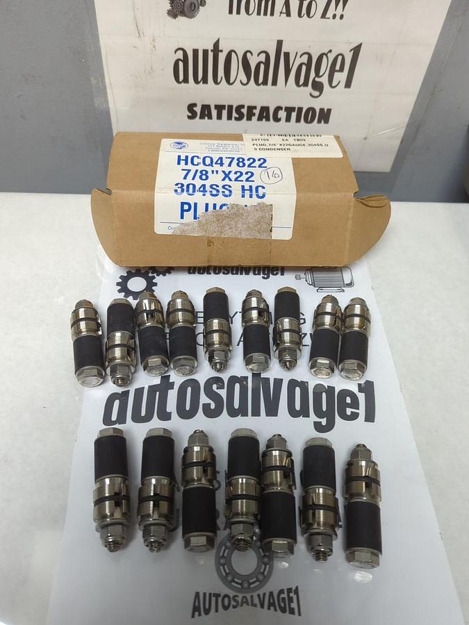 CONCO SYSTEMS,HCQ47822,304 SS HC PLUG 7/8 IN X 22 BOX OF 16 NOS