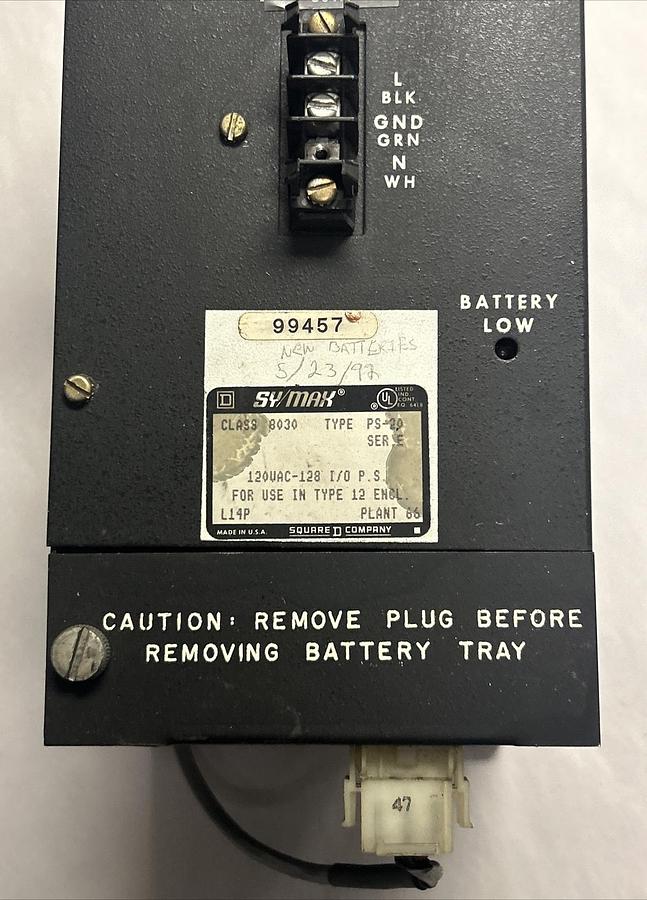 Used SYMAX,8030-PS-20,POWER SUPPLY