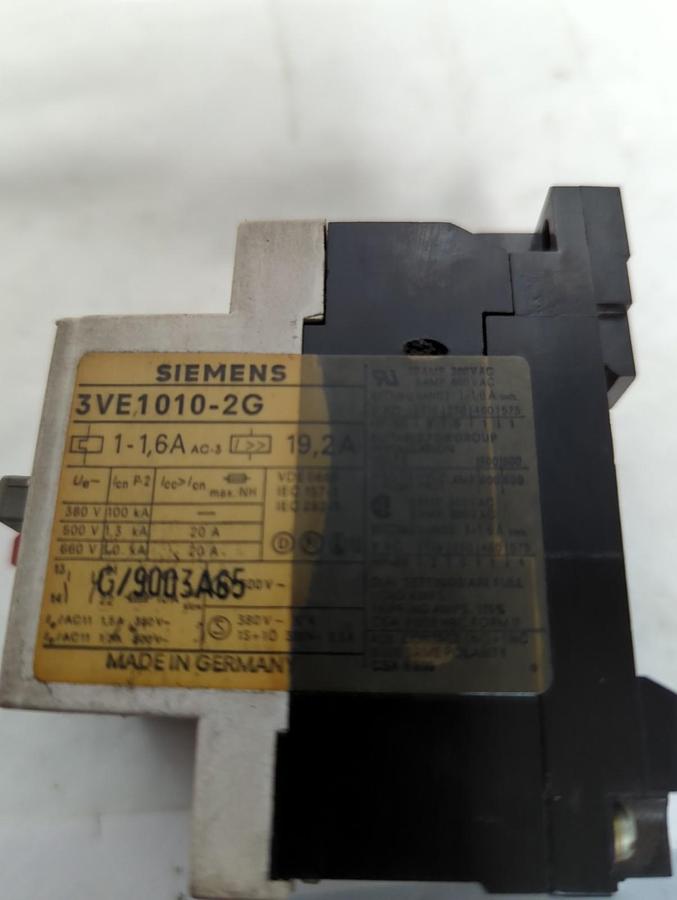 Used SIEMENS,3VE1010-2G,MOTOR STARTER PRE-OWNED