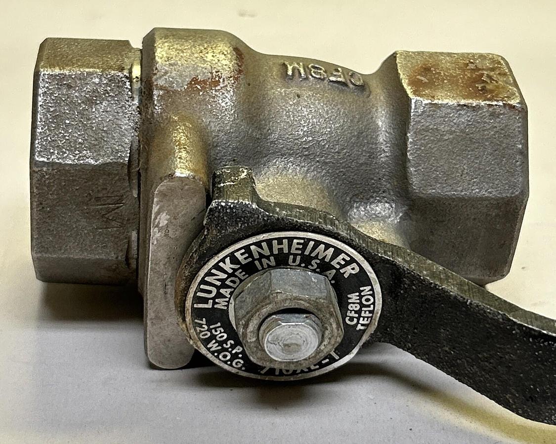 Used LUNKENHEIMER,710XL-T,BALL VALVE 1-1/4"