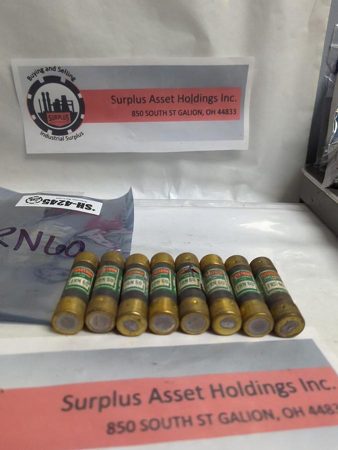 Used COOPER BUSSMANN,FRN-60,FUSETON FUSE 60 AMP LOT OF 8 PRE-OWNED