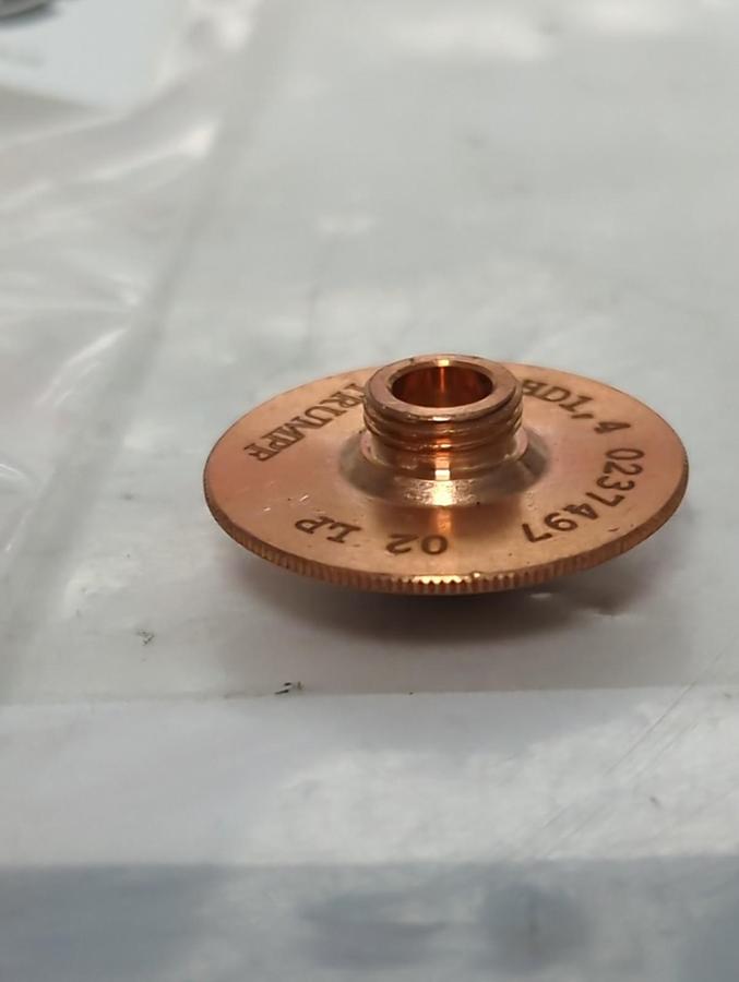 Used TRUMPF,0237497,CHROME PLATED LASER MACHINE NOZZLE 1.4MM/M8/ECE LOT OF 9