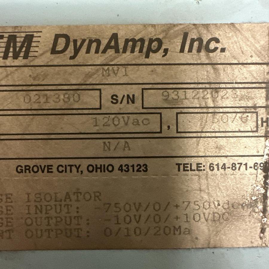 Used LEM DynAmp,021380,MVI Voltage Isolator